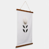 White Flower Design Hangend Wandkleed (Gebogen)