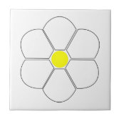 White Flower Design Tegeltje (Voorkant)