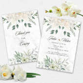 White Flower design Wedding Invition Kaart