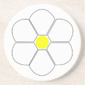 White Flower Design Zandsteen Onderzetter (Voorkant)