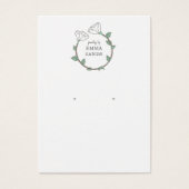 White Flower Earning Jewelry Display Card Visitekaartje (Voorkant)