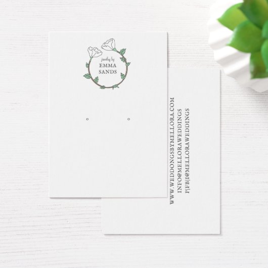 White Flower Earning Jewelry Display Card Visitekaartje (Bureau)