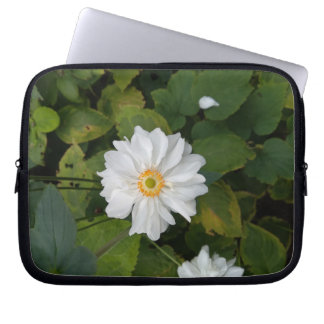 White Flower Electronics Bag Laptop Sleeve