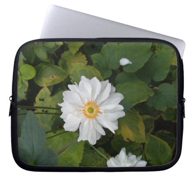 White Flower Electronics Bag Laptop Sleeve (Voorkant)