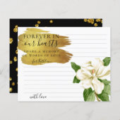 White Flower Elegant Share a Memory Funeral Kaart (Voorkant / Achterkant)