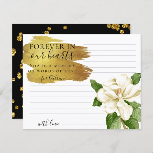 White Flower Elegant Share a Memory Funeral Kaart (Voorkant / Achterkant)