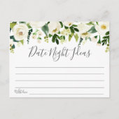 White Flower en Green Date Night Ideas Kaarten (Voorkant)