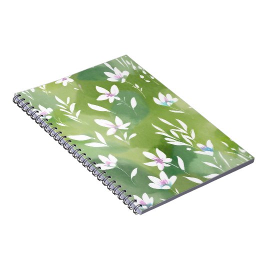 White Flower Fields | Elegant Spring Floral  Notitieboek (Rechterzijde)