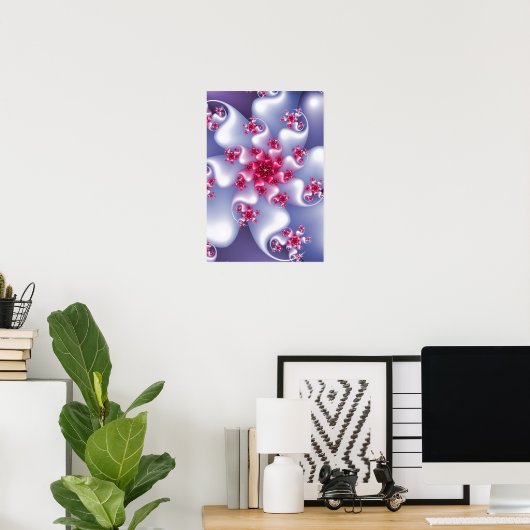 White Flower Fractal Poster (Thuiskantoor)