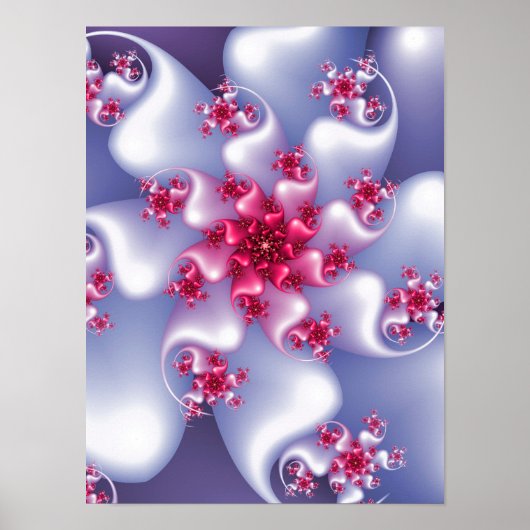 White Flower Fractal Poster (Voorkant)