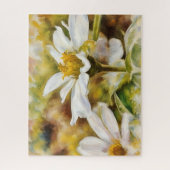 White Flower Garden Art Puzzel (Verticaal)