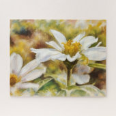 White Flower Garden Art Puzzel (Horizontaal)