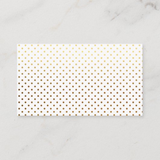 White Flower Gold Small Polka Dots Table Kaart Plaatskaartje (Achterkant)