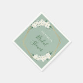 White Flower Green Clouds Pattern Vrijgezellenfees Servet (Hoek)