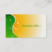 White flower Green Grass met Oranje Sunny Sunset Visitekaartje (Achterkant)