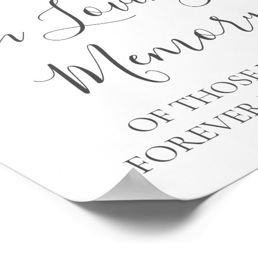 White Flower Green in Loving Memory Sign Poster (Hoek)