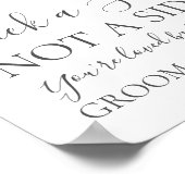 White Flower & Green Pick a Seat Not Side Sign Poster (Hoek)