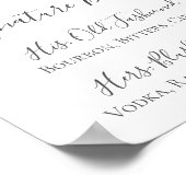 White Flower Green Signature Drinken Cocktail Sign Poster (Hoek)