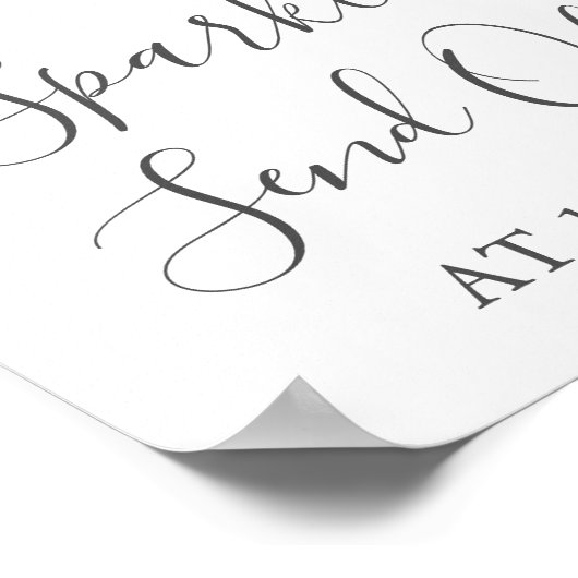 White Flower Green Sparkler Send Off Sign Poster (Hoek)