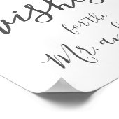 White Flower Green Wedding Wishes Poster (Hoek)