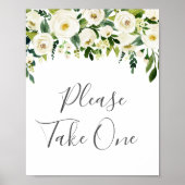 White Flower Greenery: neem één Poster voor gebare (Voorkant)