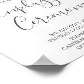 White Flower & Greenery Unplugged Ceremony Sign Poster (Hoek)