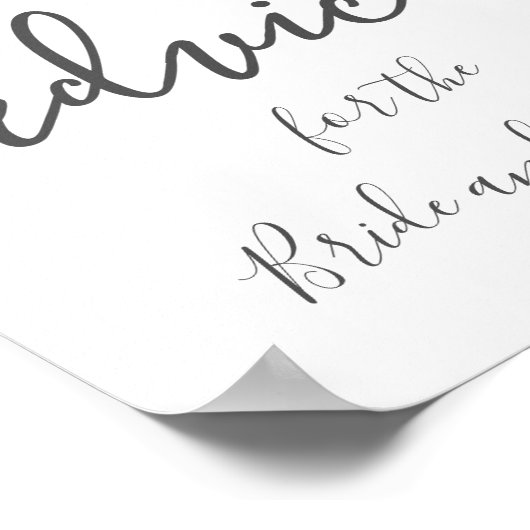 White Flower Greenery Wedding Advice Sign Poster (Hoek)