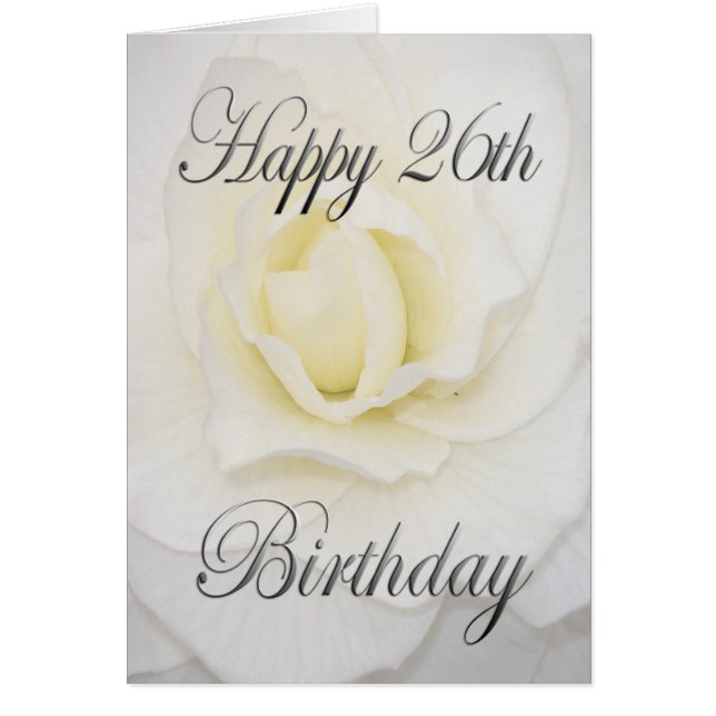 White Flower Happy 26th Birthday (Voorkant)