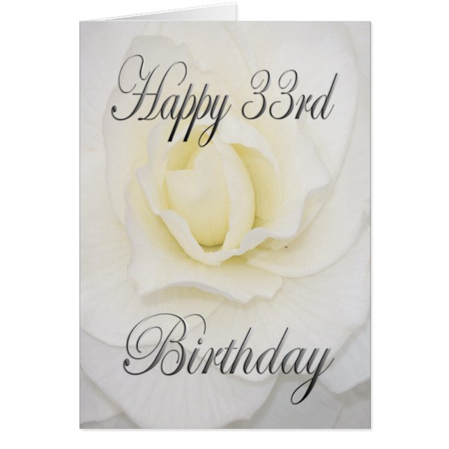 White Flower Happy 33rd Birthday (Voorkant)