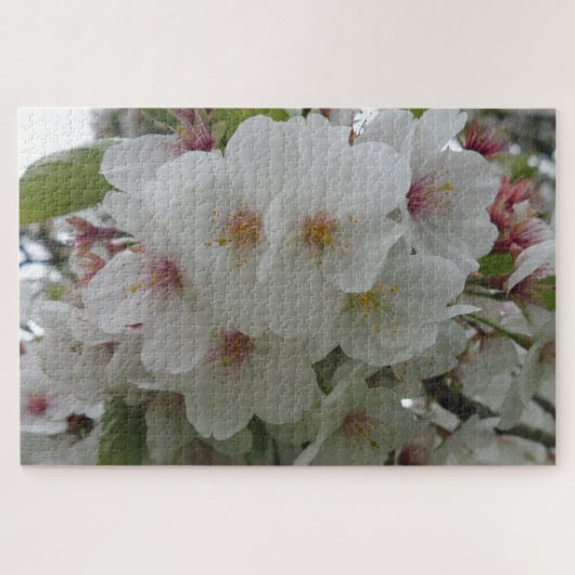 White Flower Jigzaag Puzzle Legpuzzel (Horizontaal)