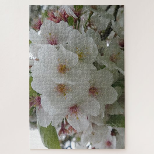 White Flower Jigzaag Puzzle Legpuzzel (Verticaal)
