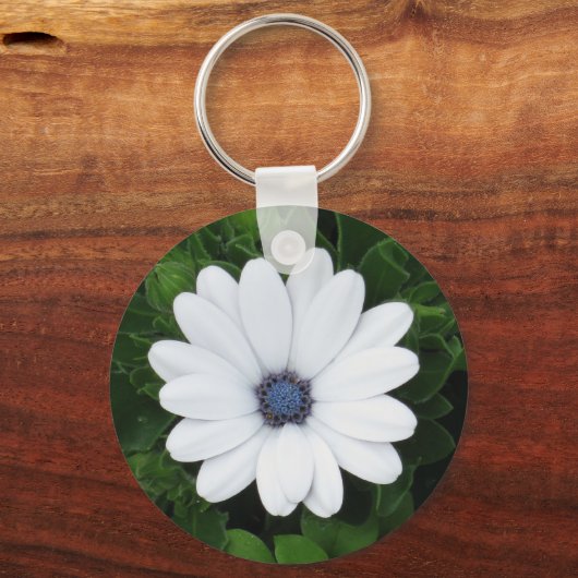 White Flower key-keten Sleutelhanger (Voorkant)