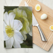 White Flower Kitchen Towel Theedoek (Quarter Fold)