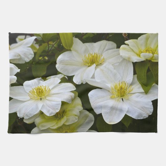 White Flower Kitchen Towel Theedoek (Horizontaal)