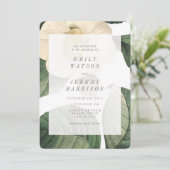 White Flower Lijst Wedding Invitation Kaart (Staand voorkant)