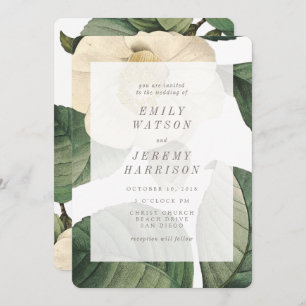 White  Flower Lijst Wedding Invitation Kaart