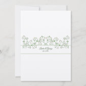 White Flower limding Vine Wedding Invitation (Achterkant)