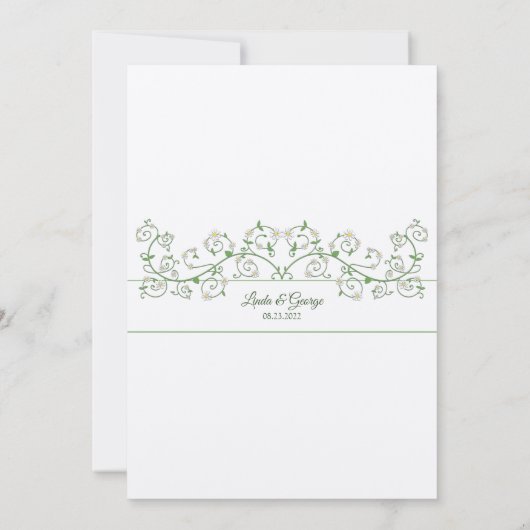 White Flower limding Vine Wedding Invitation (Achterkant)