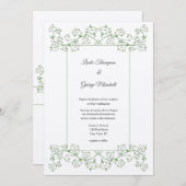 White Flower limding Vine Wedding Invitation (Voorkant / Achterkant)
