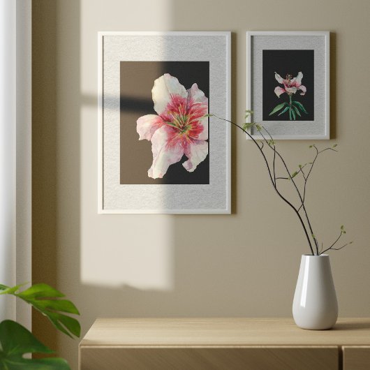 White Flower Modern Art Poster
