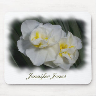White Flower Mousepad Muismat