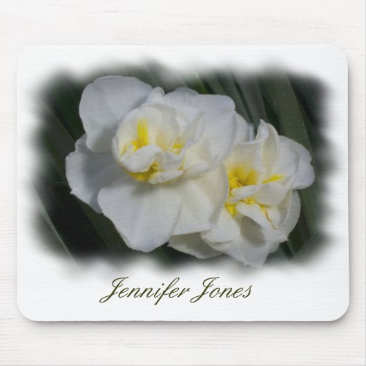 White Flower Mousepad Muismat (Voorkant)