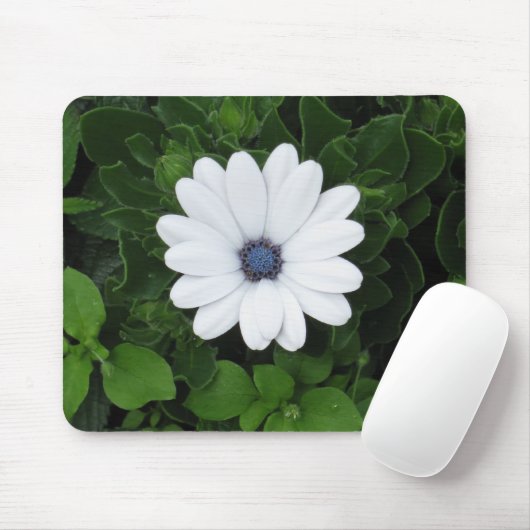 White Flower mousepad Muismat (Met muis)