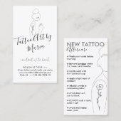 White Flower on Girl Shoulder New Tattoo Aftercare Visitekaartje (Voorkant / Achterkant)