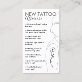 White Flower on Girl Shoulder New Tattoo Aftercare Visitekaartje