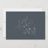 White Flower Outline on Navy Photography Wedding Save The Date (Achterkant)