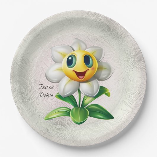 White Flower Paper-Bord Papieren Bordje (Voorkant)