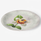 White Flower Paper-Bord Papieren Bordje (Gekanteld)