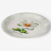 White Flower Paper-Bord Papieren Bordje (Gekanteld)