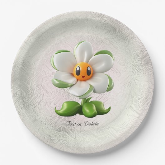 White Flower Paper-Bord Papieren Bordje (Voorkant)